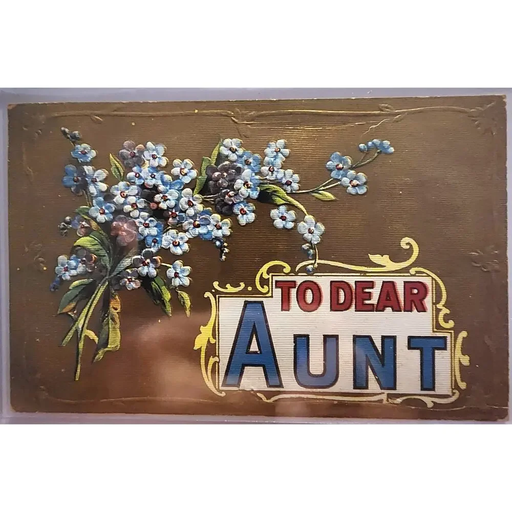 Lot Of Four Vintage Antique Embossed Postcards Remember Affinity Aunt Ruffles